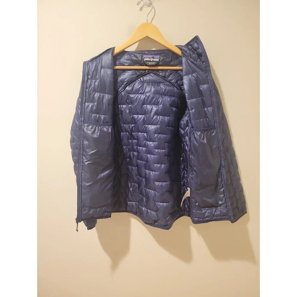 Patagonia Micro Puff Hooded Jacket Women's XS Navy Lightweight Insulated Outdoor - Picture 7 of 13